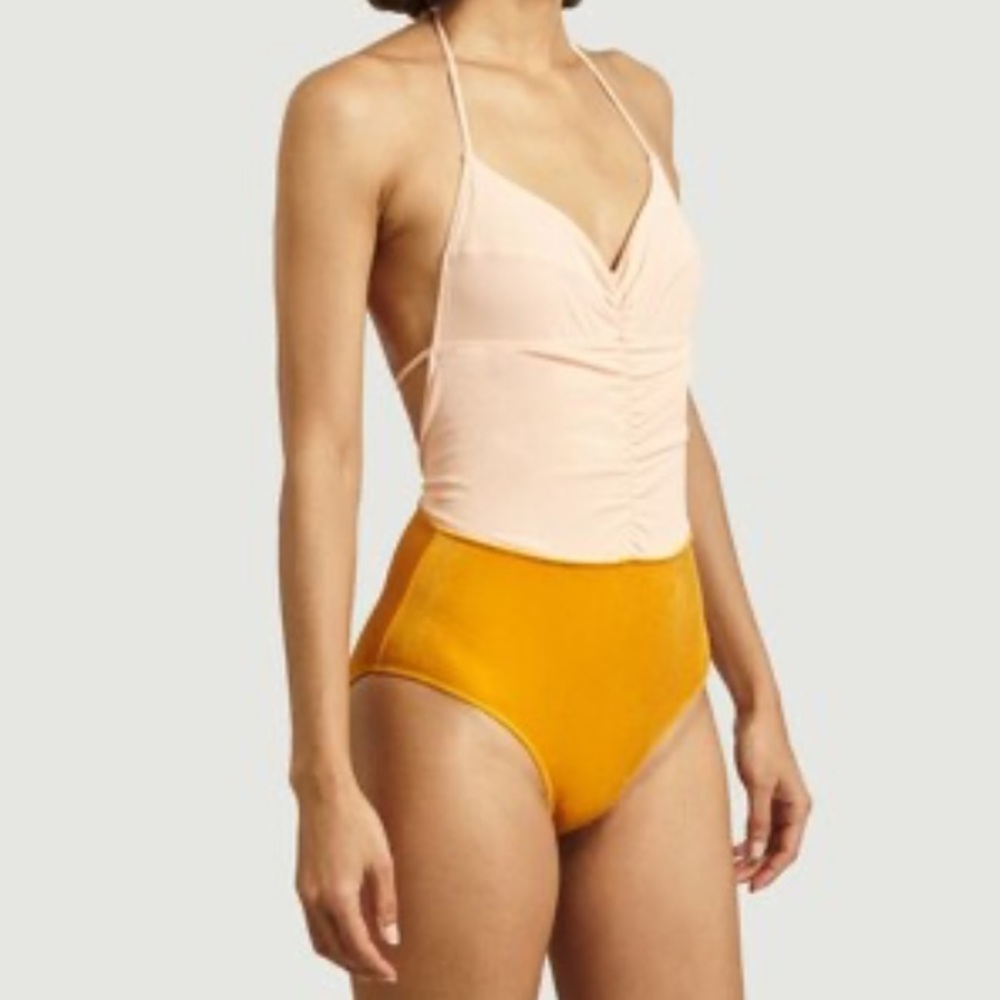 ALBERTINE NWT phoenix colorblock one piece swimsuit -bamboo & lychee size 1 (sm)